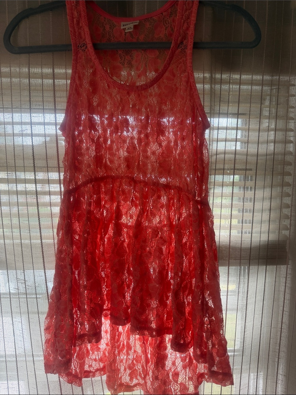 Mud Coral Lace Peplum Tank (XS)